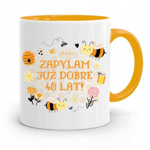 Na Urodziny 40 40te 40-te Kubek Żółty Prezent