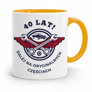 Na Urodziny 40 40te 40-te Kubek Żółty Prezent