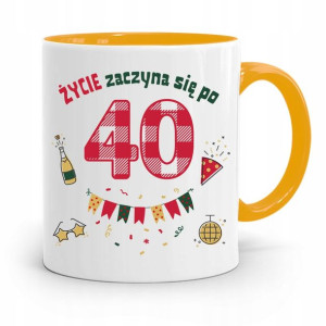 Na Urodziny 40 40te 40-te Kubek Żółty Prezent
