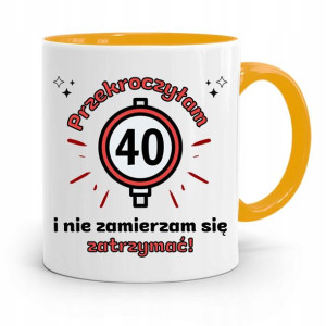 Na Urodziny 40 40te 40-te Kubek Żółty Prezent