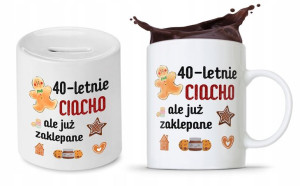 Na Urodziny 40 40te 40-te Zestaw Skarbonka + Kubek