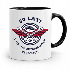 Na Urodziny 50 50te 50-te Kubek Czarny Prezent