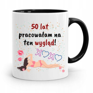 Na Urodziny 50 50te 50-te Kubek Czarny Prezent