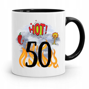 Na Urodziny 50 50te 50-te Kubek Czarny Prezent