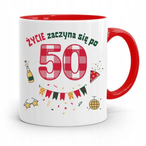 Na Urodziny 50 50te 50-te Kubek Czerwony Prezent