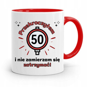 Na Urodziny 50 50te 50-te Kubek Czerwony Prezent