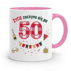 Na Urodziny 50 50te 50-te Kubek Różowy Prezent