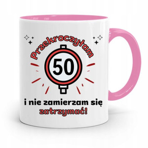 Na Urodziny 50 50te 50-te Kubek Różowy Prezent