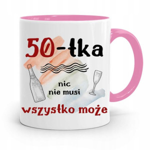 Na Urodziny 50 50te 50-te Kubek Różowy Prezent