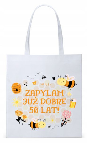 Na Urodziny 50 50te 50-te Torba Biała Eco Shopper