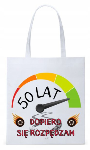 Na Urodziny 50 50te 50-te Torba Biała Eco Shopper