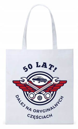 Na Urodziny 50 50te 50-te Torba Biała Eco Shopper
