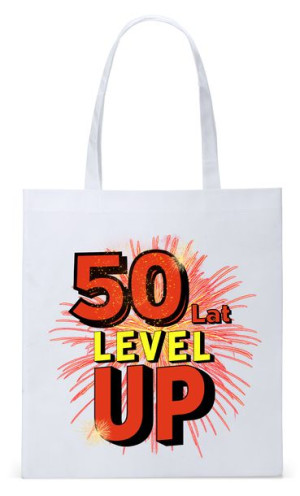 Na Urodziny 50 50te 50-te Torba Biała Eco Shopper