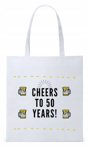 Na Urodziny 50 50te 50-te Torba Biała Eco Shopper