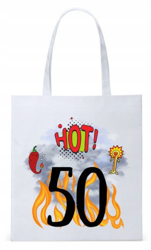 Na Urodziny 50 50te 50-te Torba Biała Eco Shopper
