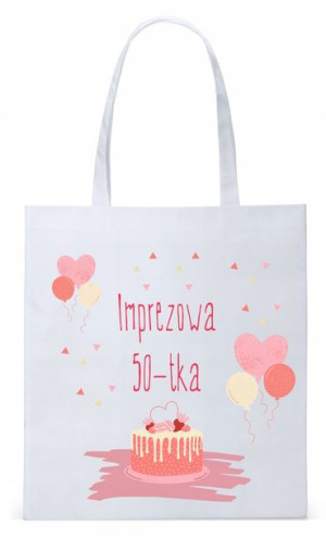 Na Urodziny 50 50te 50-te Torba Biała Eco Shopper