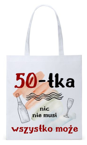 Na Urodziny 50 50te 50-te Torba Biała Eco Shopper