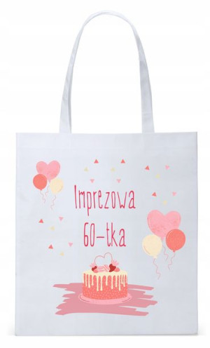 Na Urodziny 60 60te 60-te Torba Biała Eco Shopper