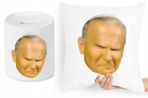 Papież Jan Paweł Ii Zestaw Poduszka + Skarbonka