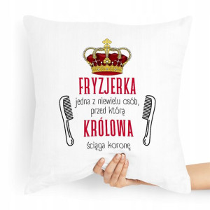 Poduszka Fryzjerki Przed Nią Królowa Ściąga Koronę