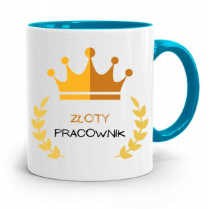 Pracownika Kubek Błękitny Złoty Pracownik