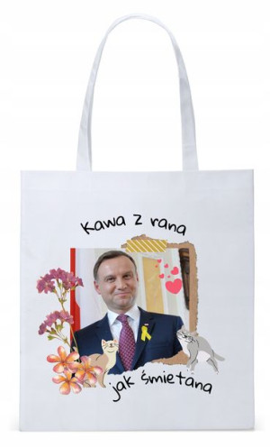 Prezydent Andrzej Duda Torba Eco Biała Shopper