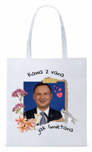 Prezydent Andrzej Duda Torba Eco Biała Shopper