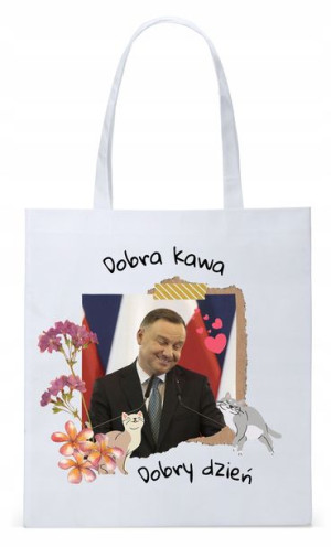 Prezydent Andrzej Duda Torba Eco Biała Shopper