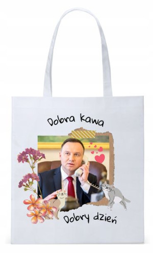 Prezydent Andrzej Duda Torba Eco Biała Shopper