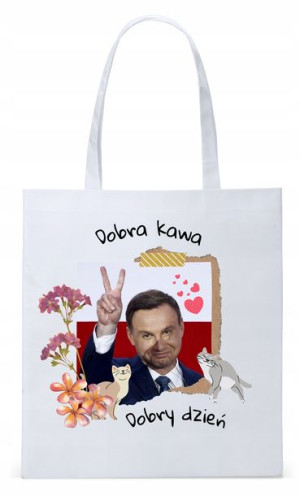 Prezydent Andrzej Duda Torba Eco Biała Shopper
