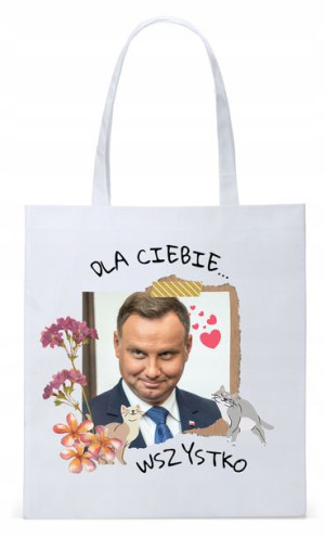 Prezydent Andrzej Duda Torba Eco Biała Shopper