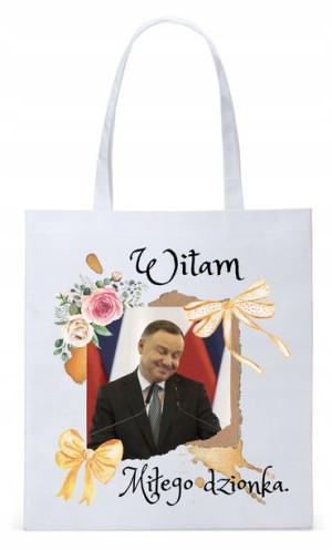 Prezydent Andrzej Duda Torba Eco Biała Shopper