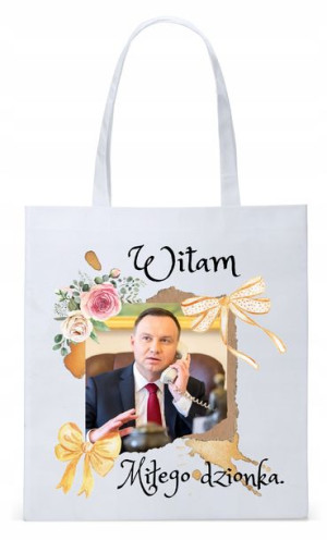 Prezydent Andrzej Duda Torba Eco Biała Shopper