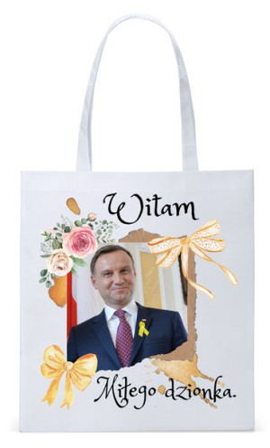 Prezydent Andrzej Duda Torba Eco Biała Shopper