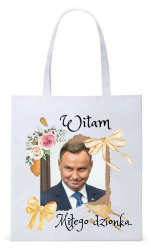 Prezydent Andrzej Duda Torba Eco Biała Shopper