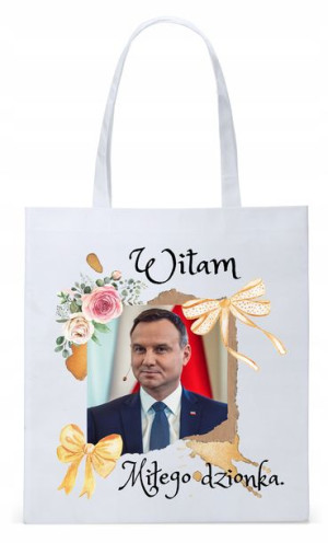 Prezydent Andrzej Duda Torba Eco Biała Shopper