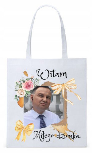 Prezydent Andrzej Duda Torba Eco Biała Shopper