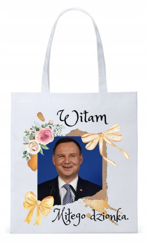 Prezydent Andrzej Duda Torba Eco Biała Shopper