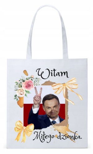 Prezydent Andrzej Duda Torba Eco Biała Shopper