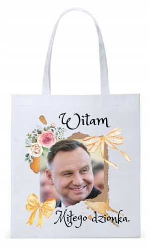 Prezydent Andrzej Duda Torba Eco Biała Shopper
