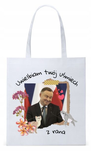 Prezydent Andrzej Duda Torba Eco Biała Shopper