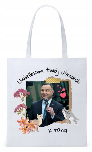 Prezydent Andrzej Duda Torba Eco Biała Shopper