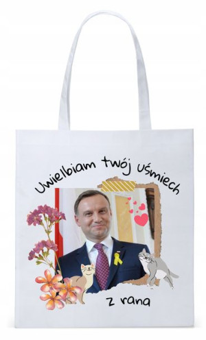 Prezydent Andrzej Duda Torba Eco Biała Shopper