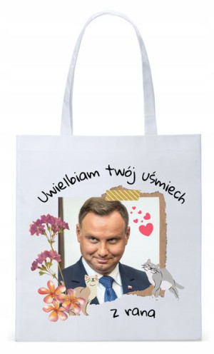 Prezydent Andrzej Duda Torba Eco Biała Shopper