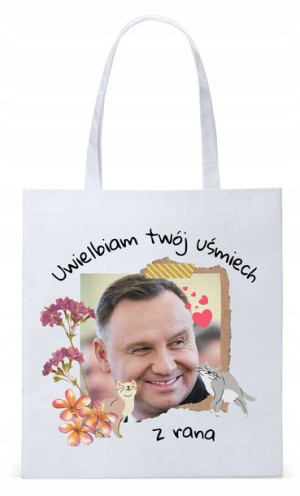 Prezydent Andrzej Duda Torba Eco Biała Shopper