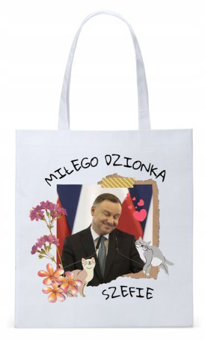 Prezydent Andrzej Duda Torba Eco Biała Shopper