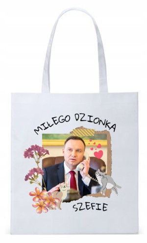 Prezydent Andrzej Duda Torba Eco Biała Shopper