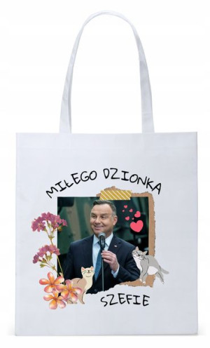 Prezydent Andrzej Duda Torba Eco Biała Shopper