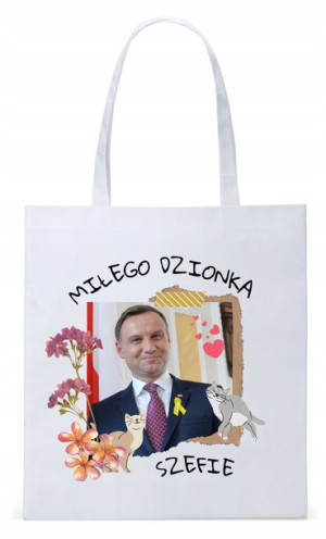 Prezydent Andrzej Duda Torba Eco Biała Shopper