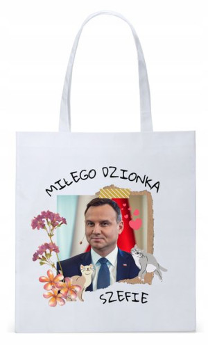 Prezydent Andrzej Duda Torba Eco Biała Shopper